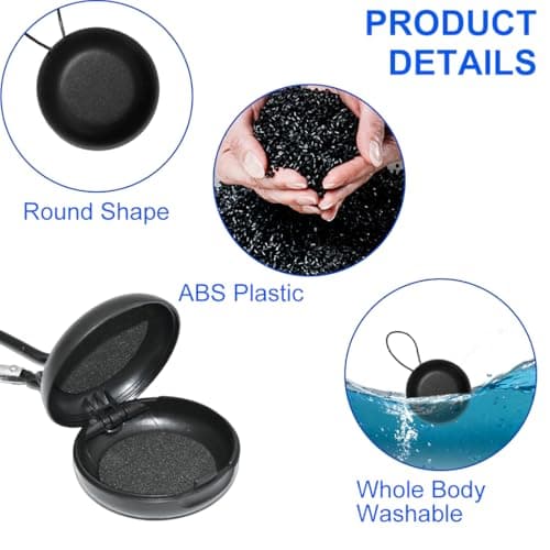 LICQIC Earplug Case, Earbud Storage, 2 Pcs, Black+Blue — view 3