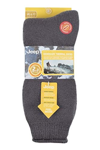 Jeep Mens Renegade Thermal Boot Socks Pack of 1 Grey 6-11 — view 2
