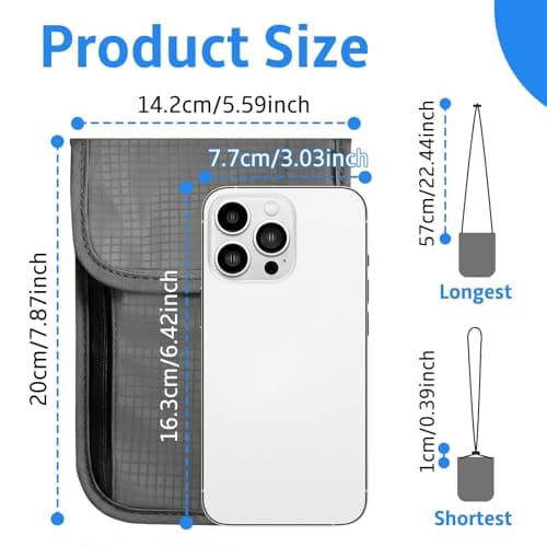 Quelcc Travel Neck Wallet with RFID Blocking, Travel Wallet with Adjustable Neck Strap, Travel Document Holder Organiser Bag for Women and Men (Grey) — view 2