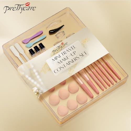Travel Size Bottles Set with Mini Cosmetic Bottles, Travel Makeup Kits with Brushes, Puff & Sponges - TSA Approved Leak-Proof Portable Containers for Makeup, Skincare Essentials, 38 pcs clear, 41 pcs — view 2