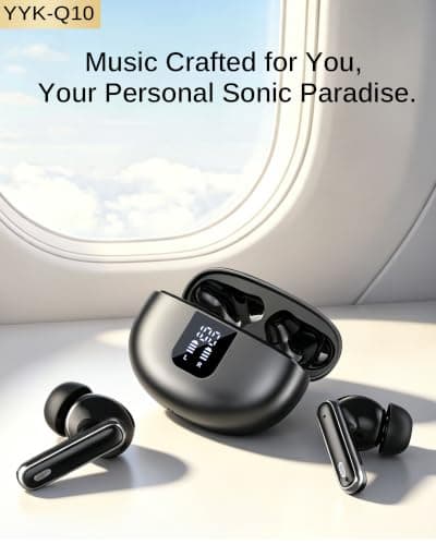 EUQQ Wireless Earbuds, Bluetooth 6.1 Hi-Fi Bass Stereo, 6 ENC Mics — view 2