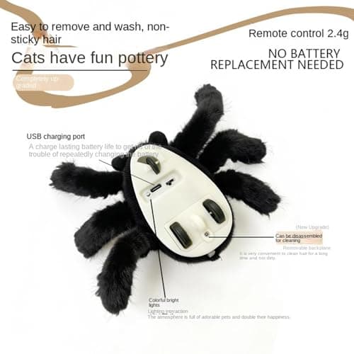 Remote Control Spider | Fun Soft Realistic Animal with Lights,Cool Kids Toys | for Parent-Child Interaction Game Home Indoor Outdoor Travel Birthday Party Room — view 5