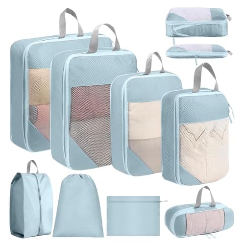 SYEXDZON Compression Packing Cubes, 8pcs Travel Organisers