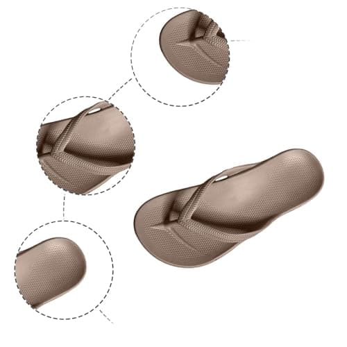 Unisex Flip Flops with Comfort Arch Support Yoga Mat Cushion Wide Fit Open Toe Anti-Slip Thong Sandals Lightweight Platform Slides for Beach Holiday Slip On Indoor Outdoor for Summer Wear — view 6