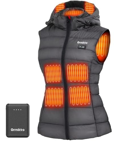 ORRNIKKO Heated Vest Women - Detachable Heated Hood, With 7.4V 16000mAh Battery Pack, Womens Heated Vest