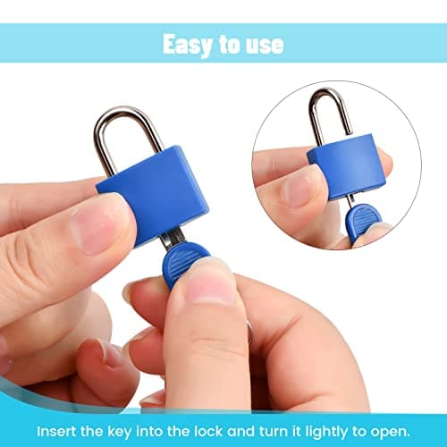Zsanhua 8 Pieces Suitcase Locks with 2 Keys Colored Suitcase Padlock Multicolor Small Padlock Luggage Padlock Multicolor Coated Brass Lock for Baggage Backpack Laptop Bag Gym Locker — view 3