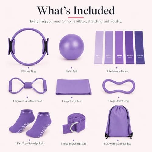 Pilates Equipment, Home Pilates Kit for Women Ring, Ball & Resistance Bands — view 2