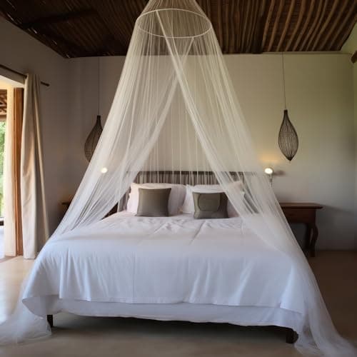White Mosquito Net for Queen & King-Size Beds – 2-Opening Bed Canopy — view 6