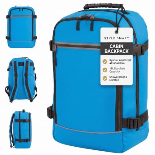 RYANAIR Cabin Bags 40x20x25 - Underseat Travel Backpack Hand Luggage | Blue