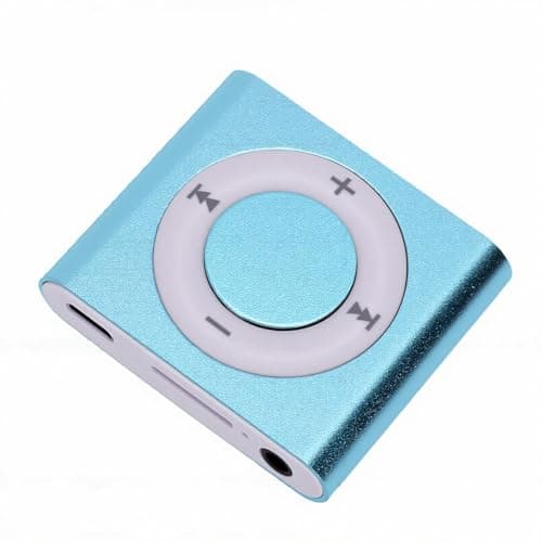 Ejoyous MP3 Player Aluminum Alloy Music Player with Built in Speaker 64GB Card Support 18H Playback HiFi Sound 3.5mm Earphones for Students Running Travel (Light Blue) — view 2