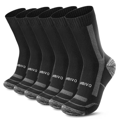 CAMBIVO Merino Wool Hiking Socks, Anti Blister Fit Walking Socks, 3 Pairs