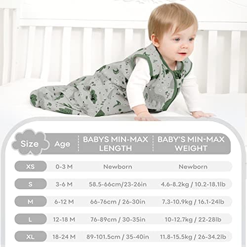 Yoofoss Baby Sleeping Bag 0.5 Tog - 0-6 Months 3 Pack Summer Sleeping Bag Baby 100% Organic Cotton Sleep Sack for Newbron Infant Toddler — view 4