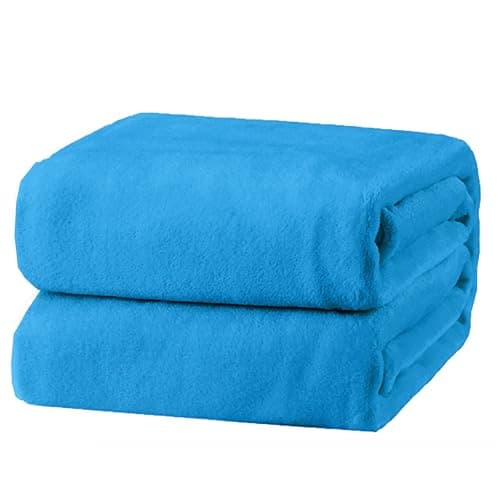 Home In Style 4U Flannel Fleece Blankets Turquoise Blue, 130 x 150cm