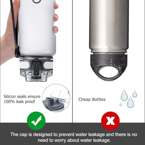 ADORIC Sports Water Bottle 1L, BPA Free Tritan Leak Proof Gym Bottle, Ice — view 4
