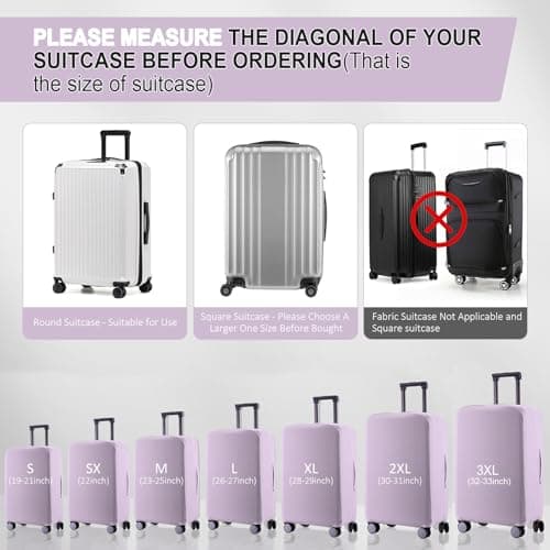 RainVillage Travel Luggage Cover Suitcase Protector, Lavender Purple, 32-33 inch — view 5