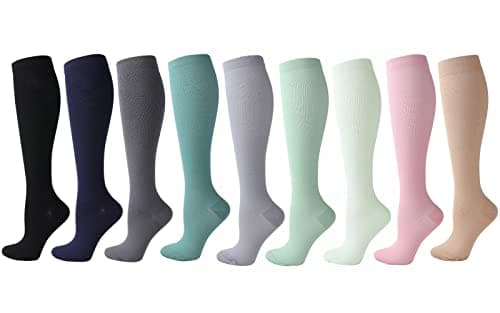 2 Pairs Compression Socks for Men and Women Flight Socks Compression Stockings Running Socks (Deep Green, S-M) — view 2