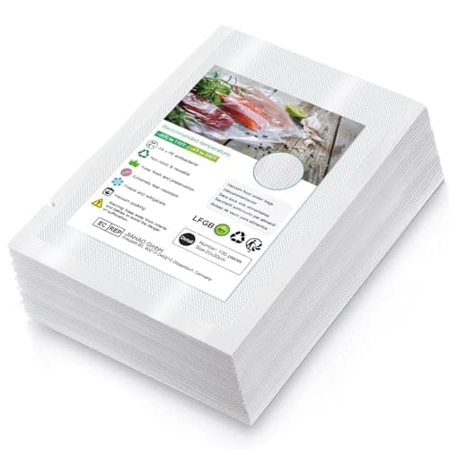Vacuum Food Sealer Bags 20x30cm 100 Bags Commercial Grade Textured Food Vacuum Sealer Bag Thick Embossed Bags Upgrade Design Pre-Cut Bag BPA Free for Food Storage Sous Vide Cooking