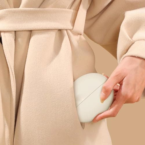 Hand Warmer - Lightweight Ergonomic Heating Device, Rechargeable Pocket Heater, Fast Heating Unit, Compact Reusable Warrmer | Electric Heated Hand Warmer For Men Women Travel Camping Offic (Beige) — view 4