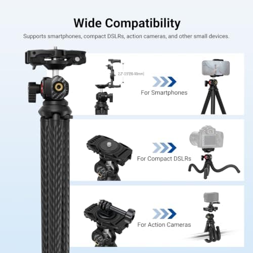 NEEWER Flexible Phone Tripod, Small Mini Camera Webcam Desk Stand, TP34 — view 6