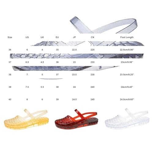 Summer Sandals,Clear Glitter Jelly Sandal for Woman Casual Slip on Summer Holiday Beach Jelly Fashion Waterproof Flat Sandals Shoes Outdoor Sport Casual Shoes for Walking, Travelling, Poolside — view 4
