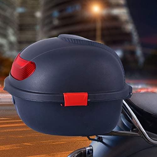 Motorcycle Trunk Travel Luggage Storage Box, Motorcycle Trunk Hard Tail Bike Top Box Rack Mount Luggage Helmet Storage Carrier Case Universal Scooter w/Keys & Plate (Color : Beige) — view 6