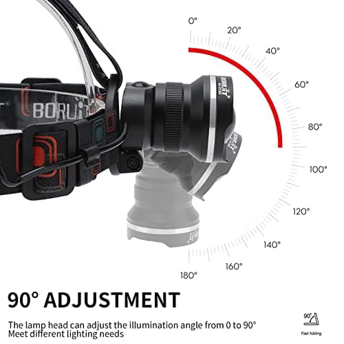 BORUIT LED Head Torch with White Light, 1000 LM Head Torch Battery Powered — view 3