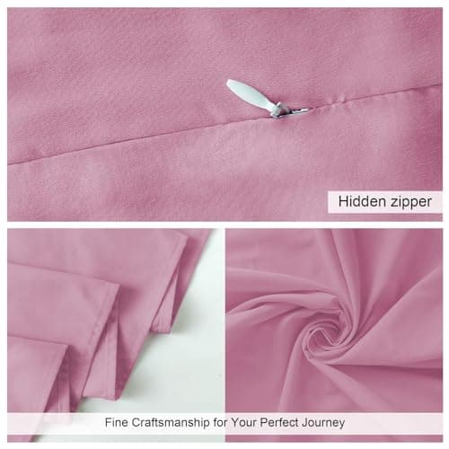 BREENHILL Double Sleeping Bag Liner,Camping Sheets & Travel Sheet, Hostels & Traveling Adult Sleep Sack for Backpacking, Hotels Lightweight Single & Double Camping Sleeping Bag Liners Pink — view 5