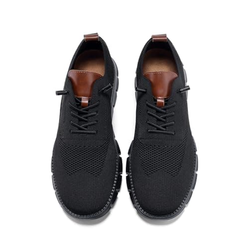 Wearbreeze Men’s Business Casual Oxford Sneakers – Lightweight Lace-Up Dress Shoes for Work, Travel & Daily Commute, Aterrimus, 8 UK — view 3