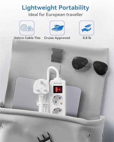 European to UK Plug Adapter 3 AC Outlets — view 5