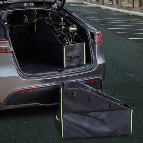 LOVIVER Storage Case Folding Bike Carrier Organizing Rectangular Box Oxford Cloth Seam Water Resistant Panel Suitable for Car Home Storage, Black, Large With Wheels — view 3