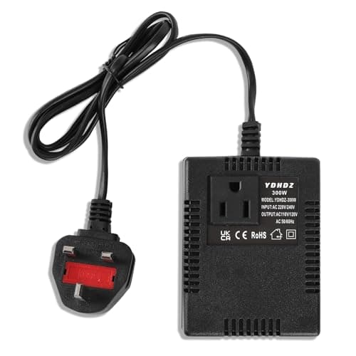 300W Step Down Transformer, 240/220 v to 120/110v (UK Plug) Voltage Converter, Travel Power Adapter for WIFI, POS Machine, Power Bank