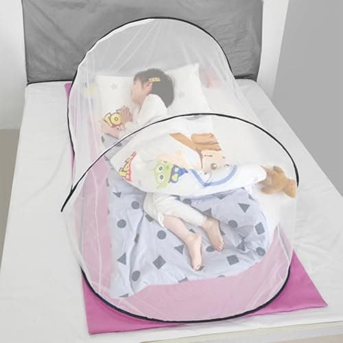 Mosquito Net Foldable Travel Tent Single Bed Foldable Travel Mosquito Net Easy to Stow Easy to Installfor Family Kindergarten Travelling Camping (200 x 80 x 56 cm) — view 4