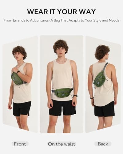 Waterfly Bum Bag Fanny Pack Waist Packs with RFID Blocking Army Green — view 2