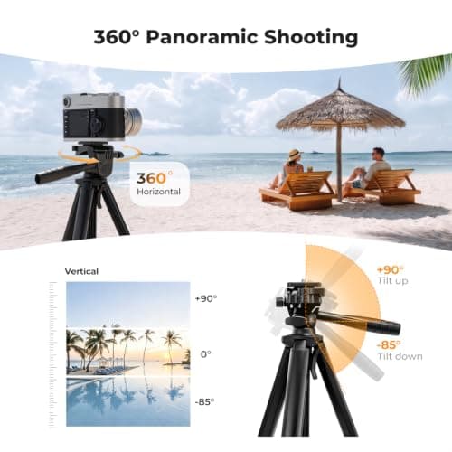 K&F CONCEPT 57.9"/147cm Lightweight Camera Tripod — view 5