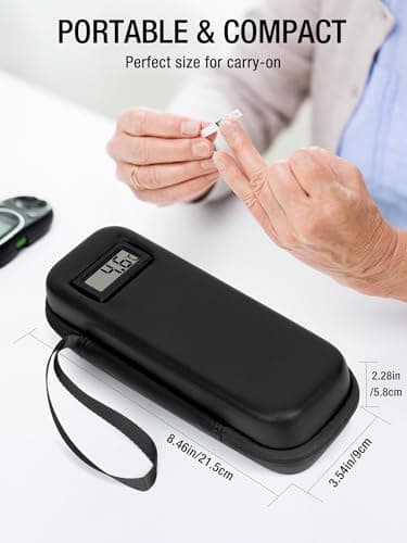 Leng Ke Insulin Cooler Travel Case TSA Approved, Temperature Display Insulin Travel Case, Portable Insulin Pen Cooler TravelCase for Insulin Ice Pack, Travel Diabetic Supplies (Black) — view 4