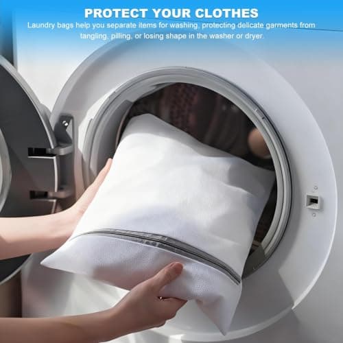4 Pack Mesh Laundry Bags, Delicates Wash Pouches, Zipped Lingerie Care Set — view 6