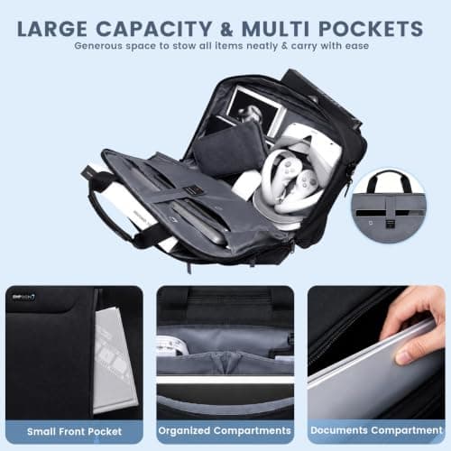 EMPSIGN Laptop Bag Briefcase for Men Women, 17.3 Inch Messenger Bag — view 5