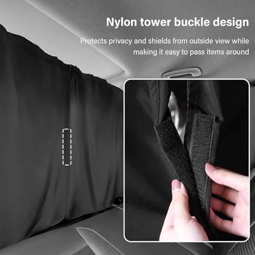 Car Window Curtains - 3 Piece Sunshade Screen Set, Light Blocking Privacy Shades | UV Protection Window Cover Panels, Automobile Interior Accessory Camping Travel Sleep Shade Kit — view 3