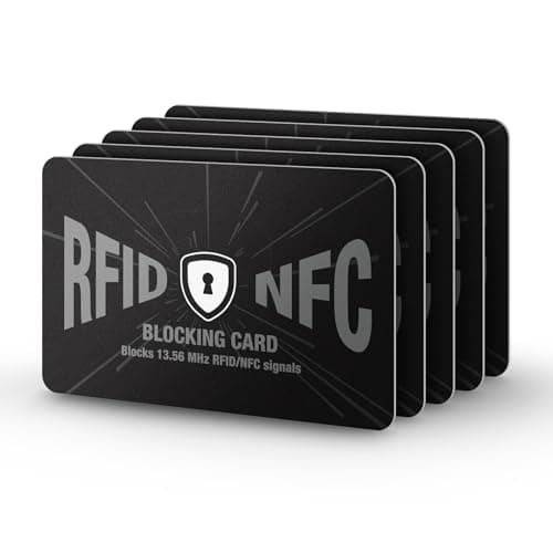 DUGRAFT 5 Pack RFID Blocking Card, One Card Protects Your Entire Wallet, NFC Contactless Signal Blocker, Credit Card Protector, RFID Card Blocker