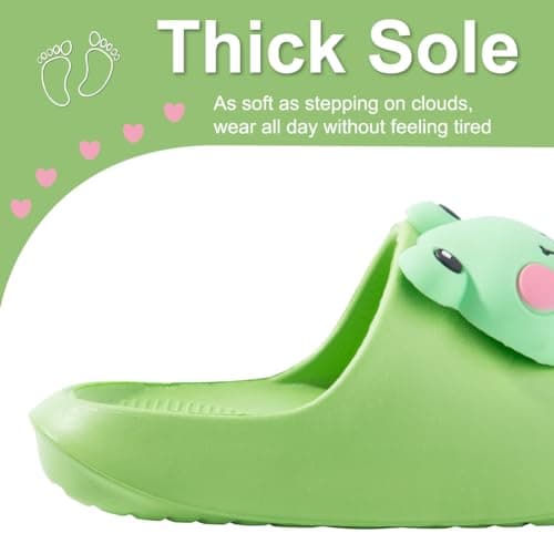 Fadezar Kids Sliders Toddler Summer Slippers for Boys Girls Beach Flip Flops Anti-slip Pool Shower Slide Sandals for Children Green 762 Toddler UK 7.5/8 (Label Size 170mm) — view 5