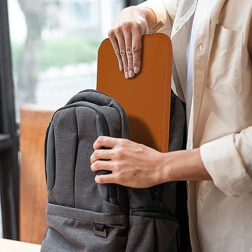 AIPIE Laptop Sleeve 15-15.6 Inch Laptop Case for Gaming PC Bump Absorb Briefcase Carrying Bag Compatible with MacBook, Acer, Asus, Dell, Lenovo, Microsoft, HP Durable Notebook Cover, Orange — view 6
