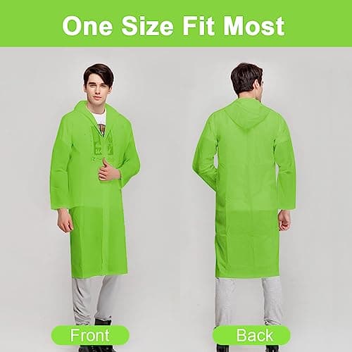 Vicloon Portable Raincoat, 2 Pack Rain Poncho Adult Waterproof with Hoods and Sleeves, Reusable Rain Resistant Poncho for Camping, Emergency Situations, Travel — view 6
