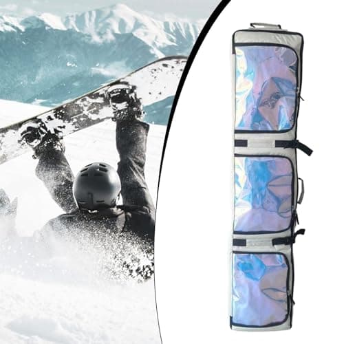 Baoblaze Ski Bag Snowboard Bag with Wheels with Handle Padded Storage Case Gear and Apparel Storage for Skiing Air Travel Snowboarding, Beige — view 6