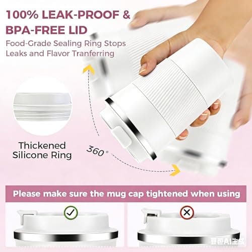 KANGSIT Insulated Travel Mug with Leakproof Lid, 380ml — view 5