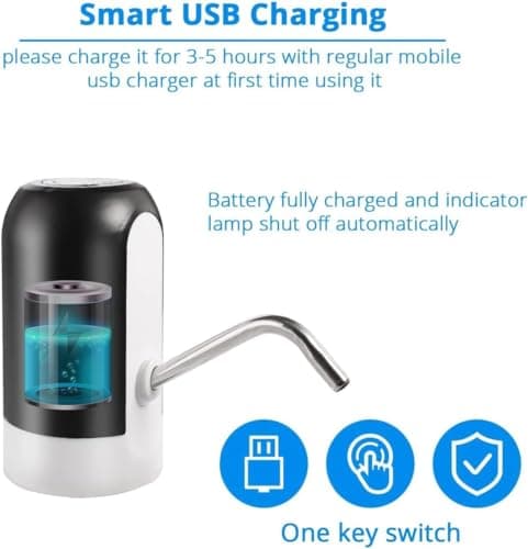 Water Dispenser, Electric Wireless USB Charging Water Bottle Pump — view 3