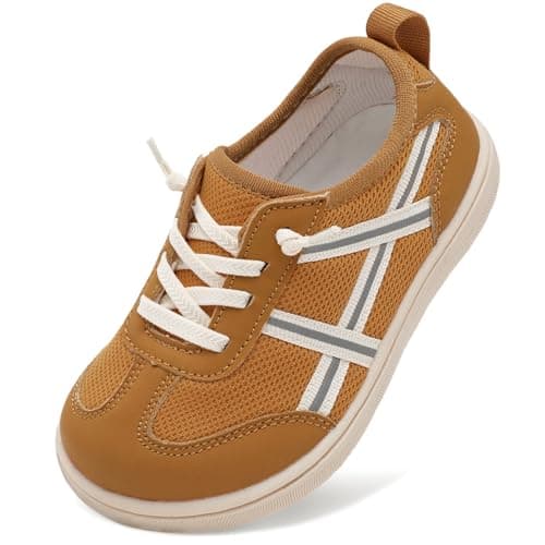 JOINFREE Toddler Walking Shoes Wide Toe Box Kids Shoes Brown