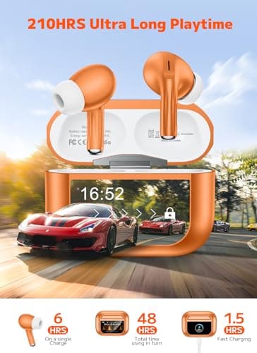 Wireless Earbuds, Smart Touchscreen Ear Buds, Noise Cancelling Headphones — view 5