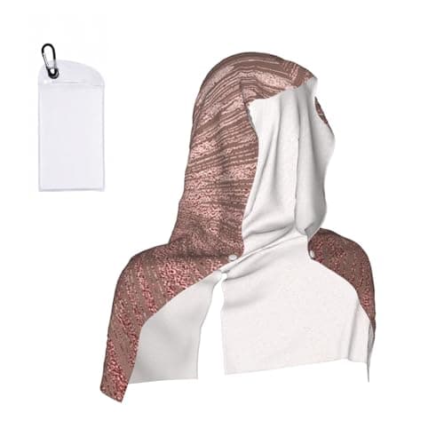 WXWJSHMGC Rose Gold Pink Print Cooling Hoodie Towel, Cooling Towels For Neck And Face Sun Protection Instant Cool Hoodie(Sport/Camping/Work Out/Hot Weather)