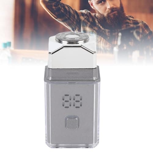 Omquot Travel Beard Trimmer for Men Rechargeable Noiseless IPX7 Waterproof Compact Hair Clipper for Business Travel and Camping (Silver) — view 3
