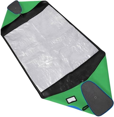 BRUBAKER Padded Ski Bag Skibag 'Carver Champion' for one Pair of Ski and Poles 170 cm Green/Blue — view 3